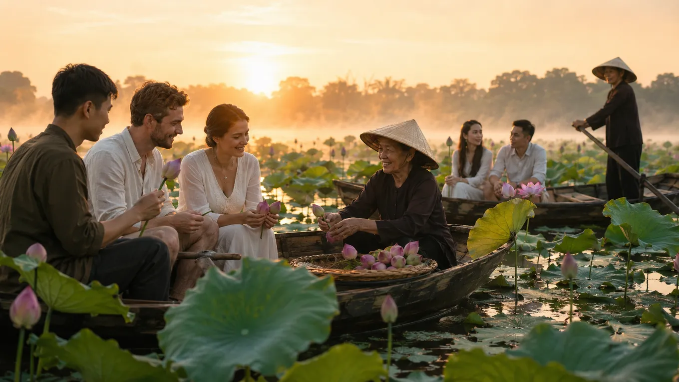 Trà sen Tây Hồ: Một chén trà gói cả mùa hạ Hà Nội